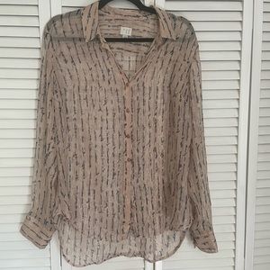 A New Day gauzy, metallic thread, blouse, L